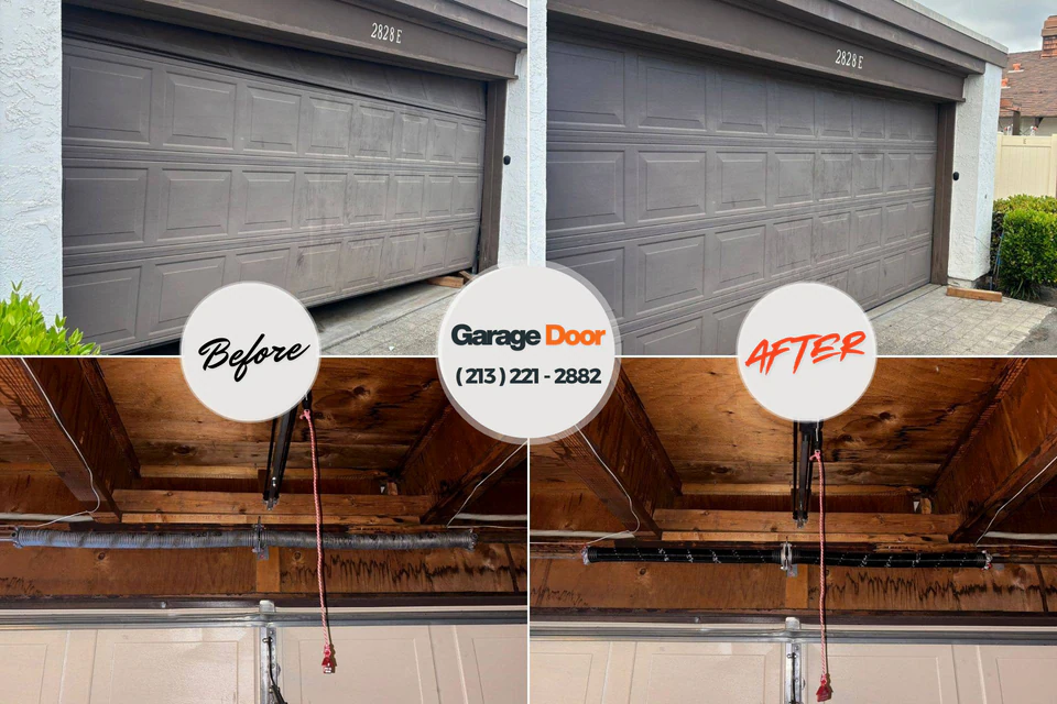 Before and after: garage door repair New Union, TN